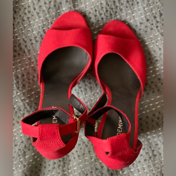 Shoemint ankle strap gold chunky heels 7.5 - Picture 4 of 5